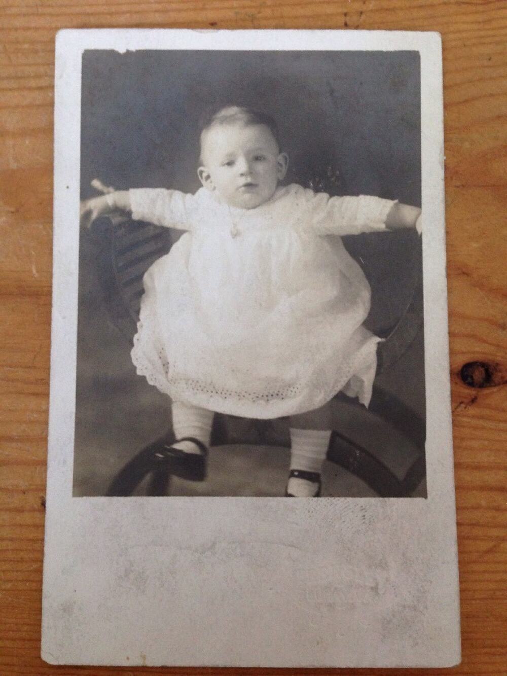 Antique Vintage Brensley Studio Luray VA Virginia Baby Real Photo Postcard RPPC